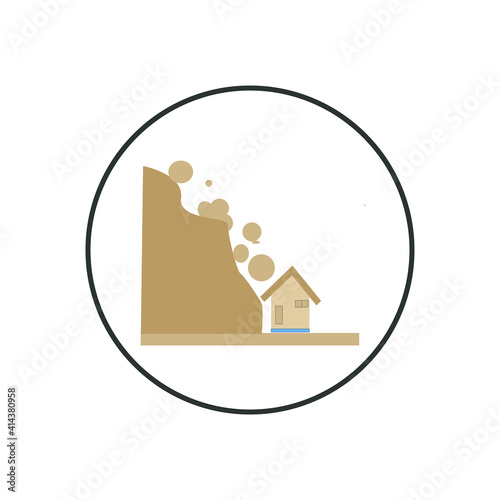 avalanche hill rock logo vector design illustration