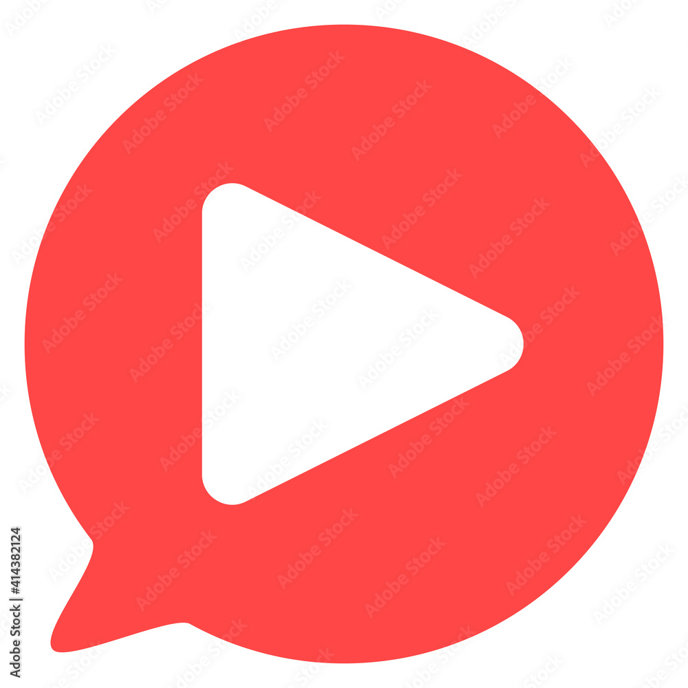 Play bubble button color icon Play bubble button color icon