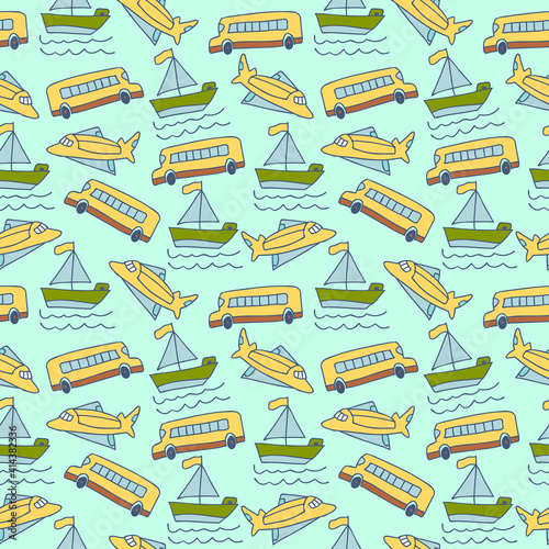 seamless pattern sea freight. seamless pattern of navy seal cartoon