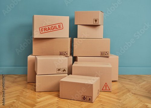 Fototapeta Naklejka Na Ścianę i Meble -  Storage room with cardboard boxes
