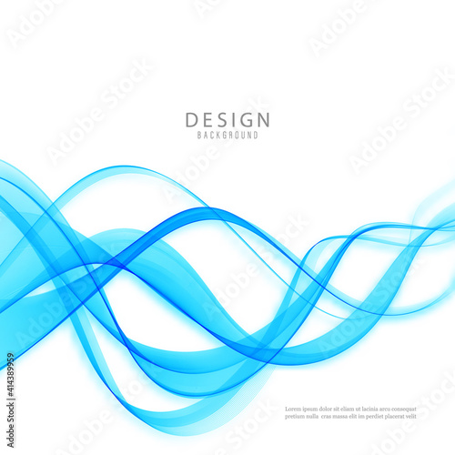 Abstract vector background wave Blue flow wave