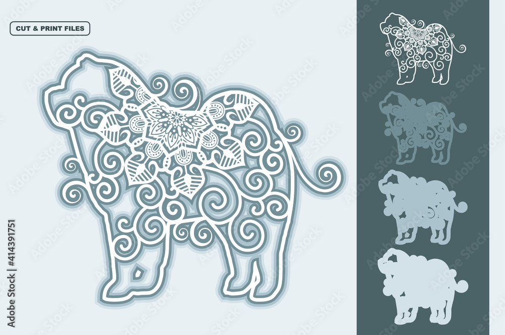 Dog Vector SVG 3D Layered, Eps 10 Dog Vector SVG 3D Layered, Eps 10