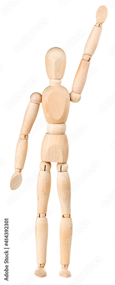 Wooden man figurine isolated on white background. Puppet concept. Wooden man figurine isolated on white background. Puppet concept.