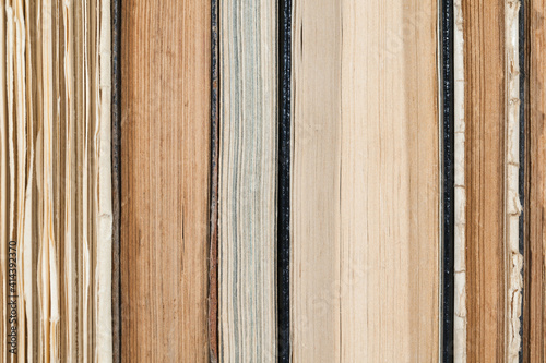 Close up of books, pages, texture.
