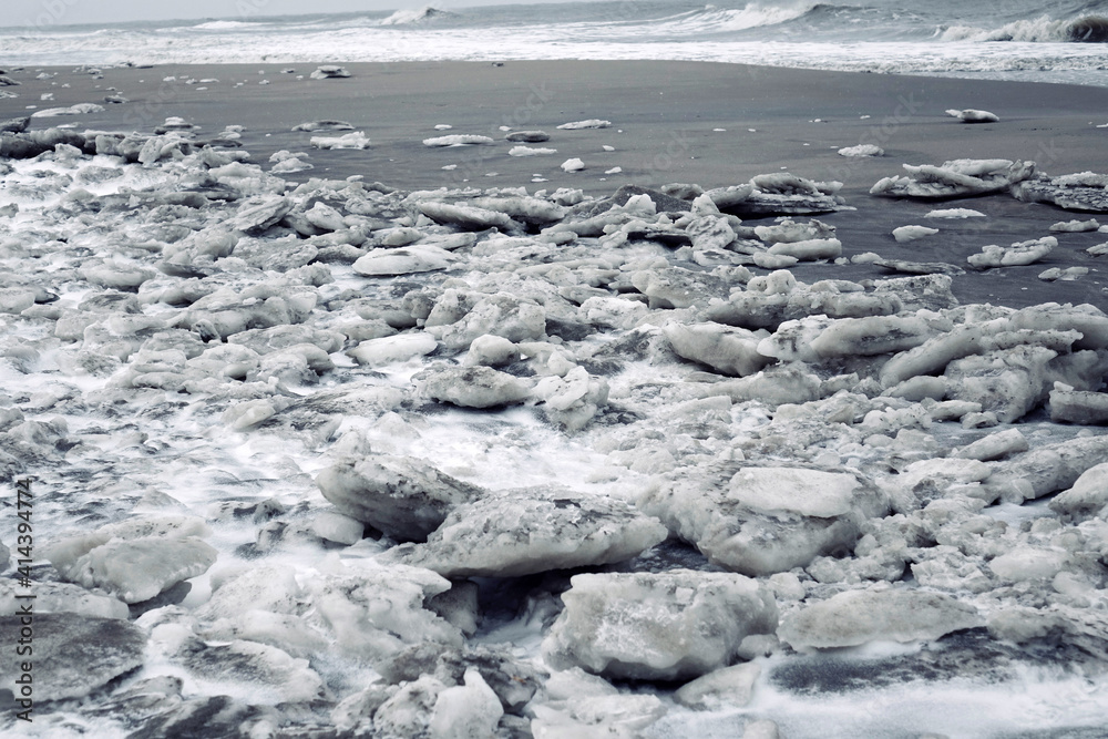 Winter in Holland with ice along the coast Winter in Holland with ice along the coast