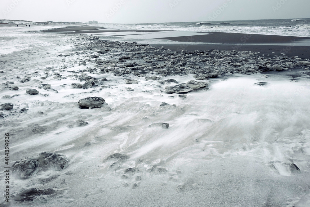 Winter in Holland with ice along the coast Winter in Holland with ice along the coast