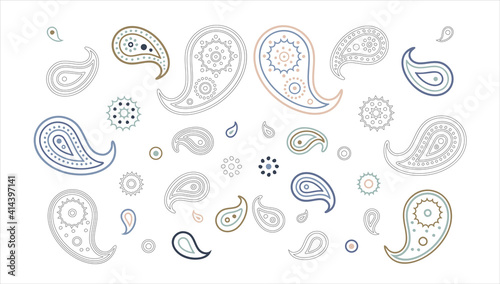 Paisley motif isolated vector illustration. Buta isolated clipart.