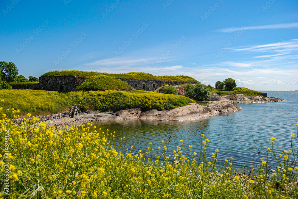 landscape with flowers suomenlinna finland