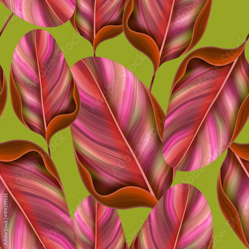 Seamles Leaves Pattern In Elegant Style photo