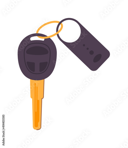 Vector car lock key and keyfob isolated on white background