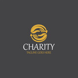 Charity logo design template. Vector illustration