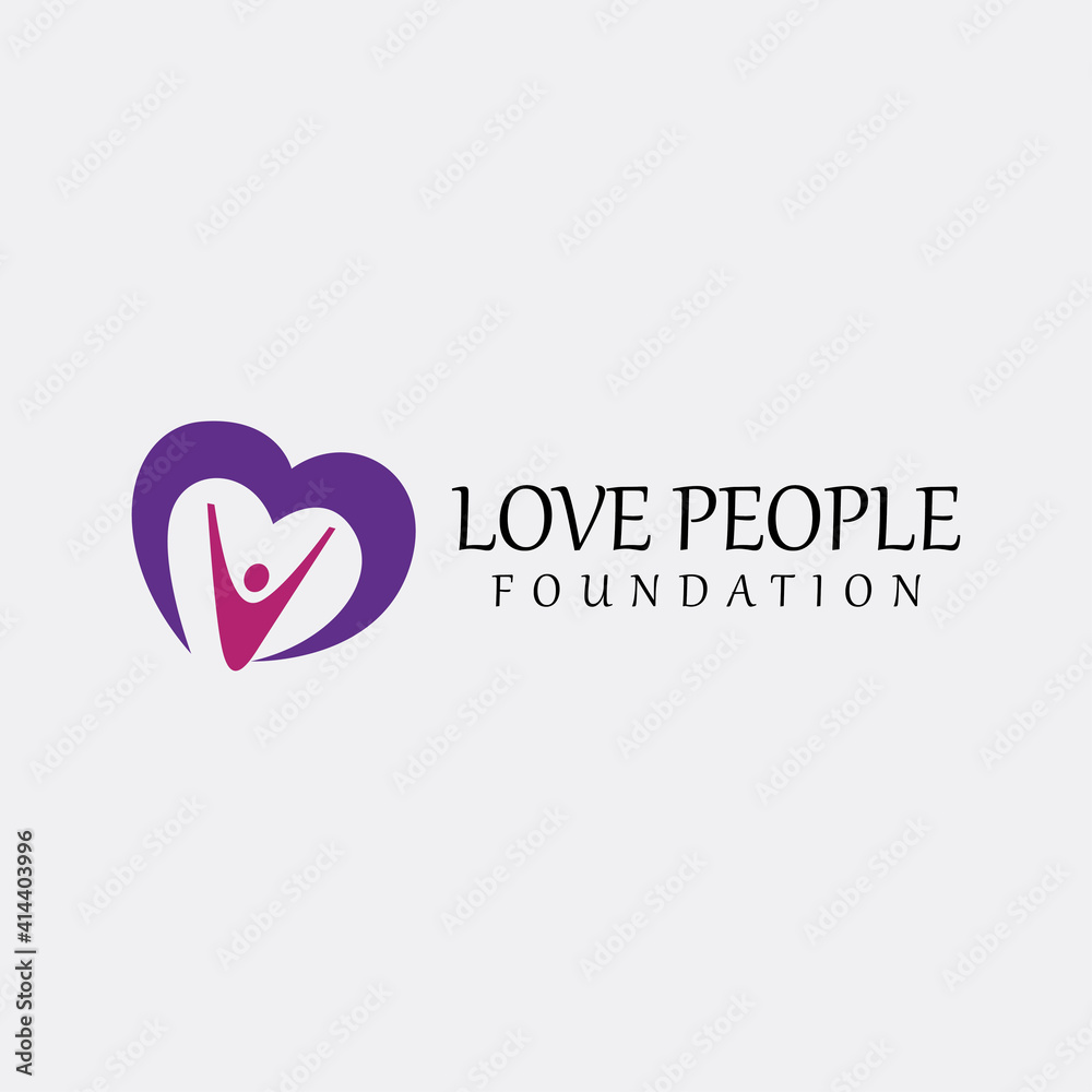 Love people logo design template. Vector illustration