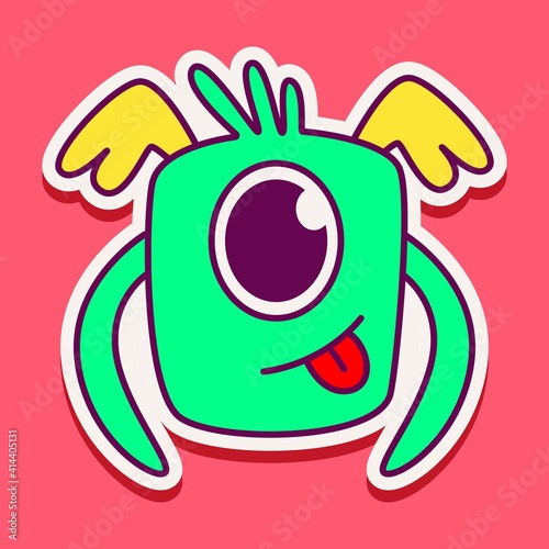 cute monster cartoon doodle design for coloring  backgrounds  stickers  logos  symbol  icons and more