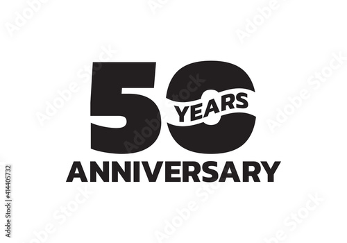 50 years anniversary logo. 50th birthday icon or badge design. Vector illustration.