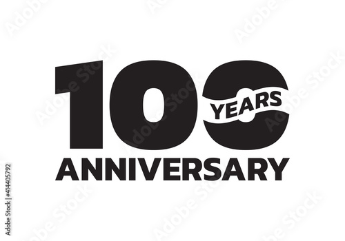 100 years anniversary logo. 100th birthday icon or badge design. Vector illustration.