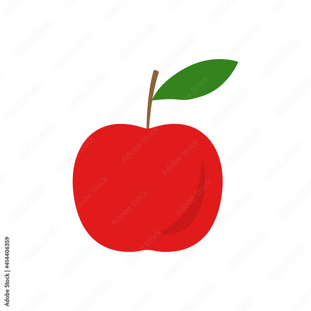 Obraz premium Apple icon. Healthy fruit with leaf. Vector illustration.