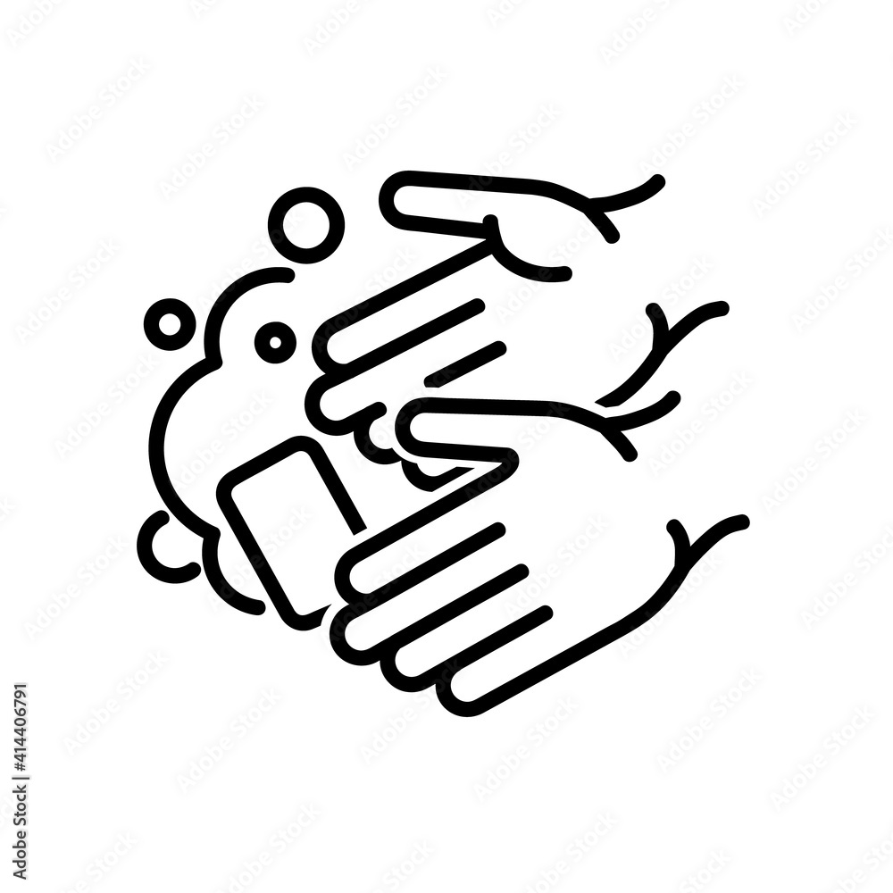 Hands washing flat icon. Pictogram for web. Line stroke. Isolated on white background. Vector eps10. Water stream on the hands. Hands washing flat icon. Pictogram for web. Line stroke. Isolated on white background. Vector eps10. Water stream on the hands.