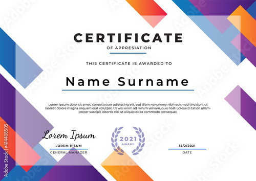 Abstract certificate design template, can be used for event, graduation, appreciation, attendance, etc.