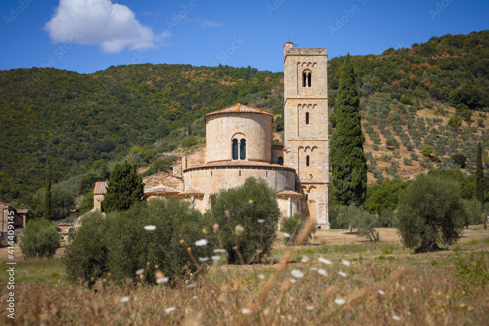Sant'Antimo Abbey, Montalcino, Tuscany, Italy