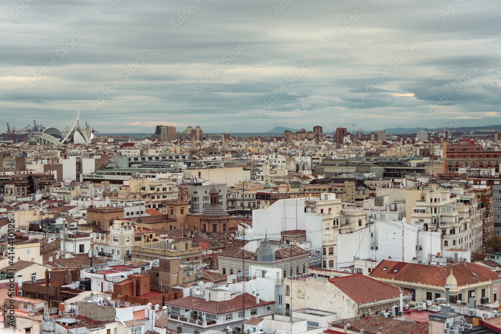 View of the city of Valencia from above