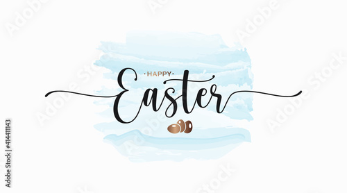 Easter watercolor card on white design background