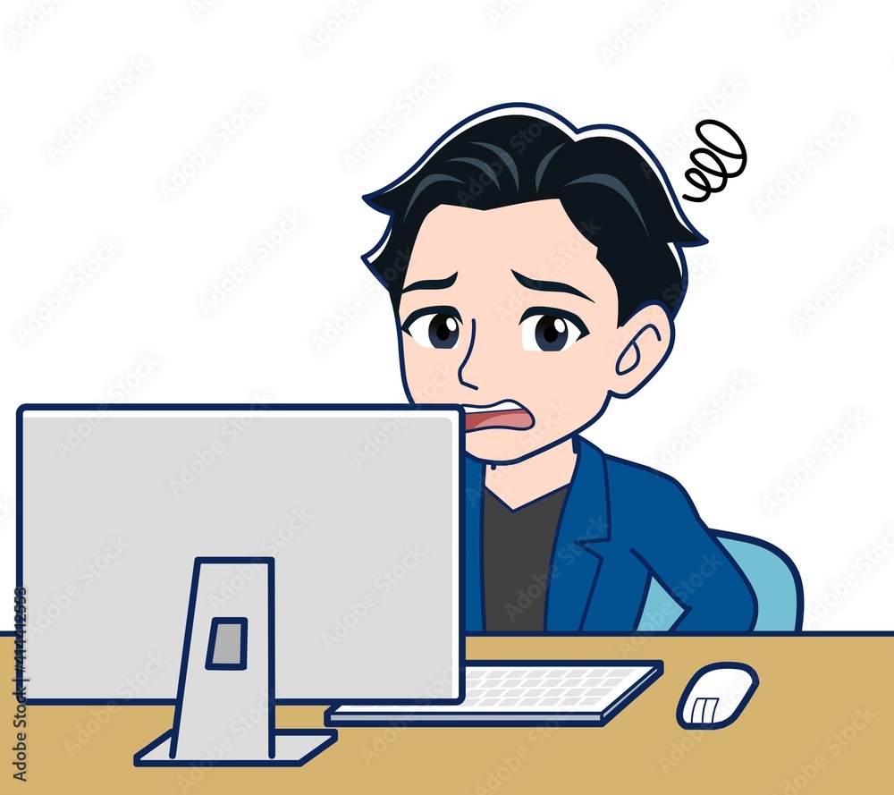 Young man in a blue jacket