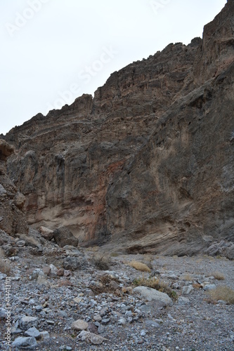 one person hiking in the titus canyon in the Death Valley National Park on a December day