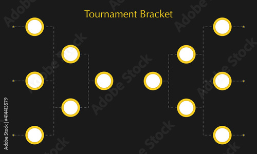 Tournament bracket for game on black background. Blank playoff schedule template. Playoff grid. Vector