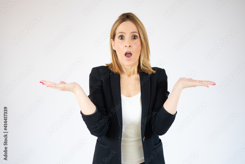Beautiful young woman wearing casual shirt over isolated background clueless and confused expression with arms and hands raised. Doubt concept. Beautiful young woman wearing casual shirt over isolated background clueless and confused expression with arms and hands raised. Doubt concept.