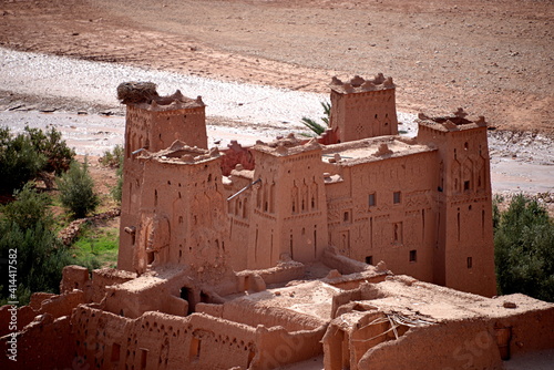 MOROCCO - AIT BEN HADDOU, Fortified village, ancient architecture of southern Morocco, made up of a group of buildings built in 1600 with organic materials, including a rich red mud. © GCphotographer