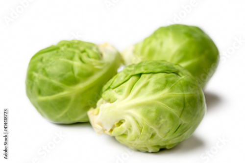 Green fresh brussels sprouts on the white background © Esin Deniz