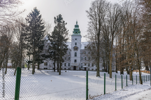 New Castle in the park of Chodova Plana (Kuttenplan) in winter - Plzeň Region - Czech Republic photo