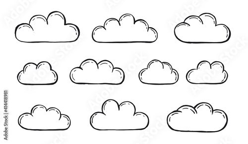 Clouds set, Sky, Vector illustration 