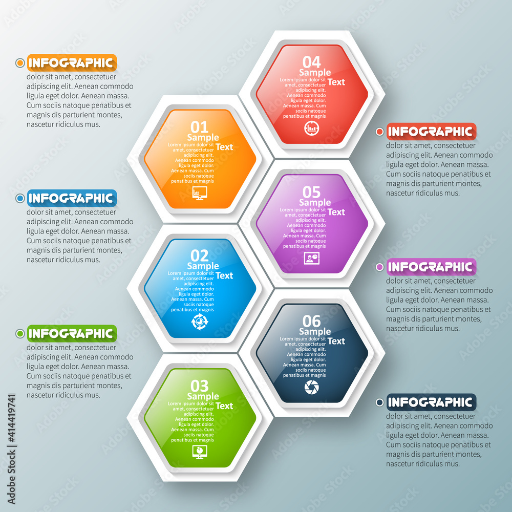 Abstract 3D Hexagon Infographics. Business template .Vector illustration Abstract 3D Hexagon Infographics. Business template .Vector illustration