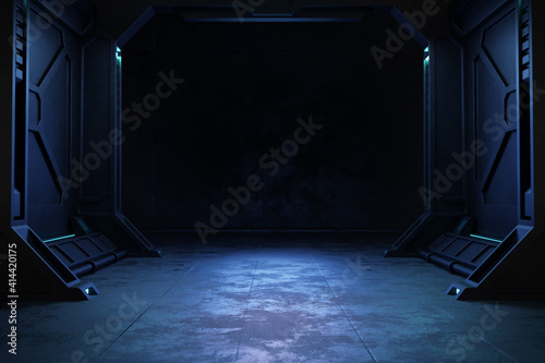 Empty dark room, Modern Futuristic Sci-Fi background