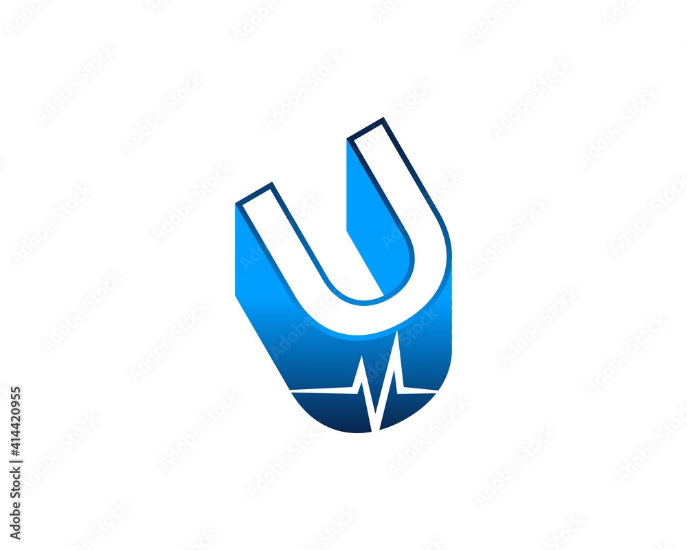 U Health Pulse Letter Logo Template Design Vector U Health Pulse Letter Logo Template Design Vector
