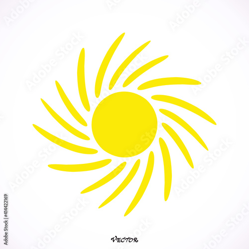 Sun icon, picture, flat, app, web, art, object, flat, stock vector