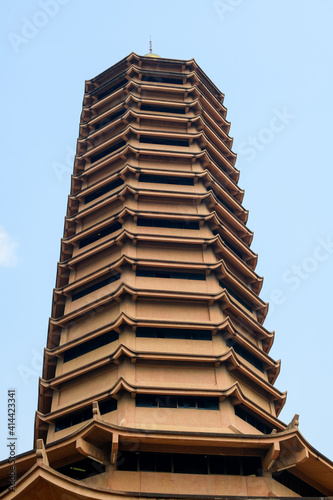 Chinese pagoda on the blue sky