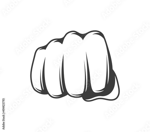 Silhouette of a fist close up