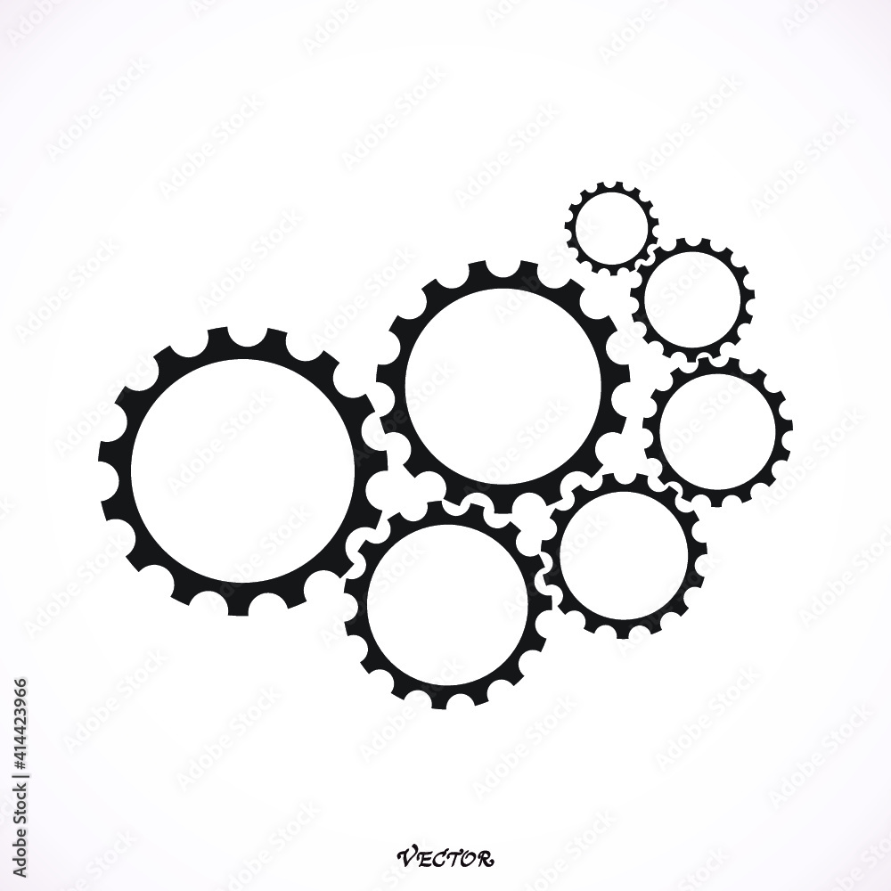 	
Gears icon. Vector pictograph