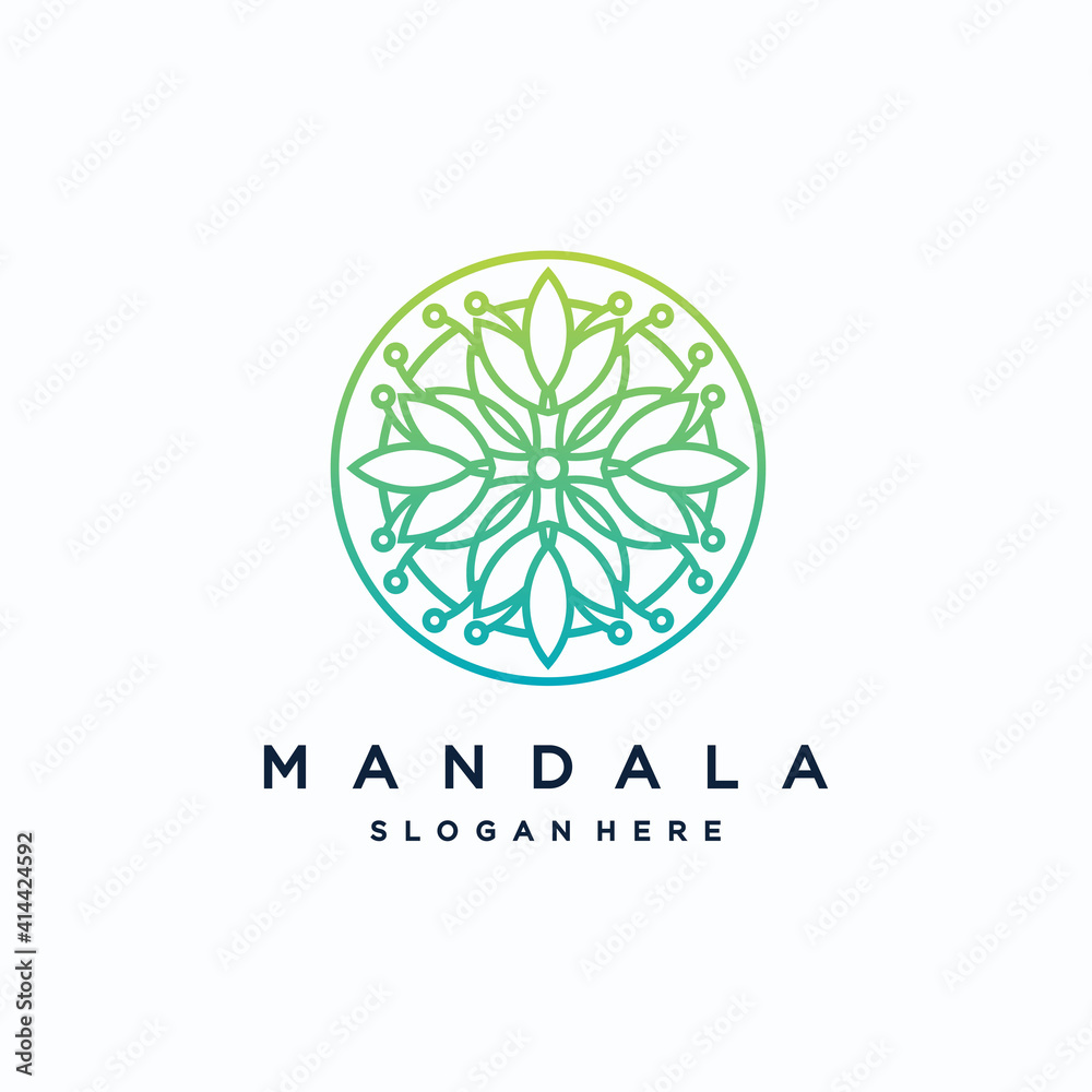 Simple nature leaf ornament logo design Vector set of abstract green leaf nature logo design vector - the emblem for yoga, natural and organic food products and packaging