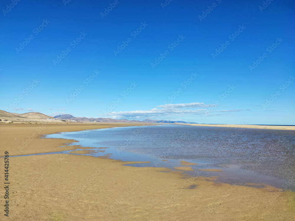 Lagoon in the sotavento beach, Fuerteventura Lagoon in the sotavento beach, Fuerteventura