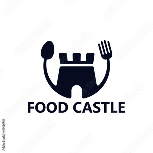 Food castle logo template design