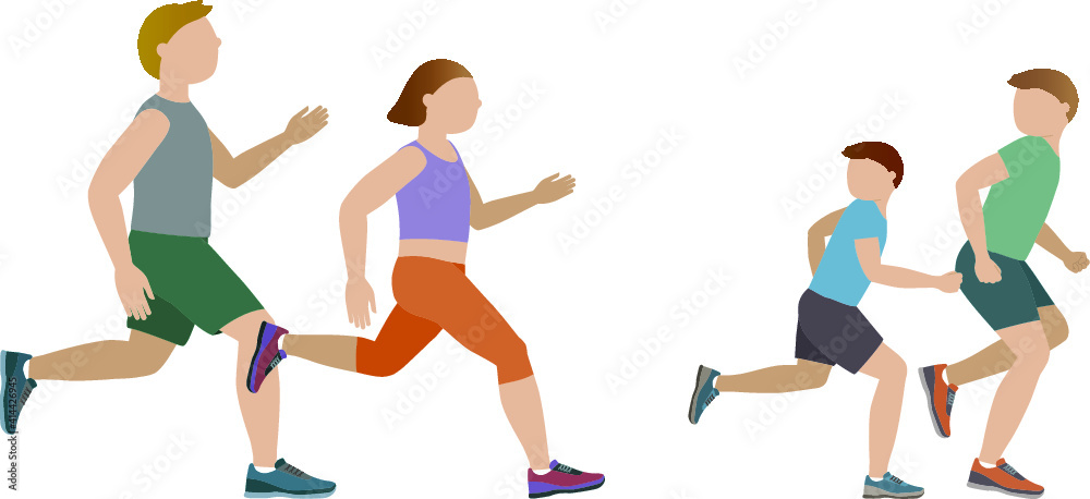 Group of people playing catch - illustration