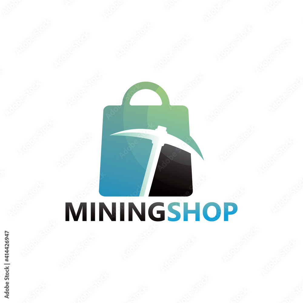 Mining shop logo template design
