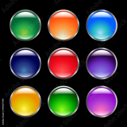 Vector glass buttons collection for web design