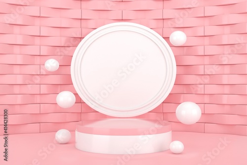 abstract 3d depth and realism background,pastel color showcase for product . 3d rendering
 photo