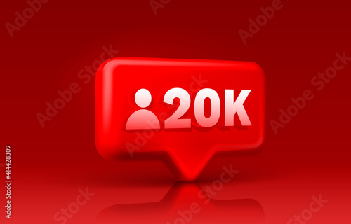 Thank you followers peoples, 20k online social group, happy banner celebrate, Vector