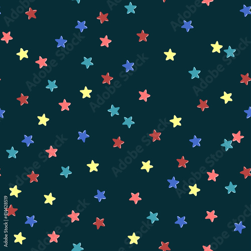 Vector modern colorful seamless background with star shape. Use it for wallpaper  textile print  pattern fills  web page  surface textures  wrapping paper  design of presentation