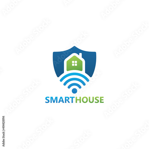 Smart house logo template design